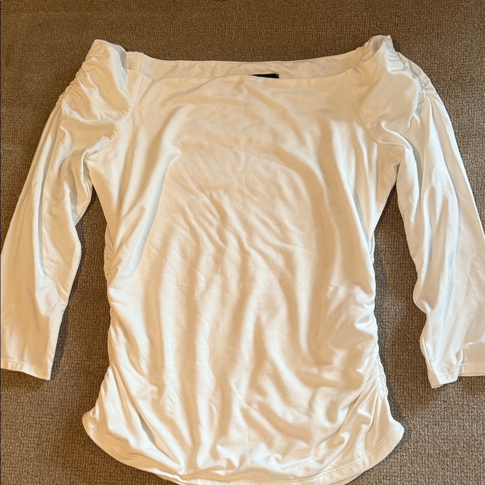 White House Black Market Off-White Long Sleeve Top